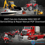 2007 Can-Am Outlander MAX 500 XT Service/Shop & Repair Manual PDF Download Default Title